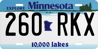 MN license plate 260RKX
