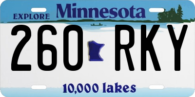 MN license plate 260RKY