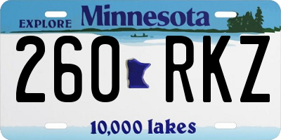 MN license plate 260RKZ