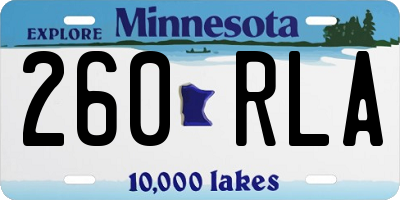 MN license plate 260RLA