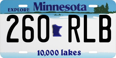MN license plate 260RLB
