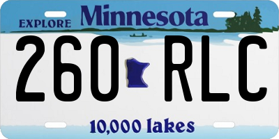 MN license plate 260RLC