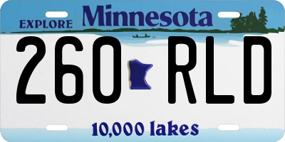 MN license plate 260RLD