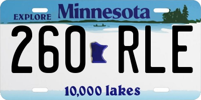 MN license plate 260RLE