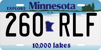 MN license plate 260RLF