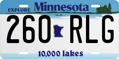 MN license plate 260RLG