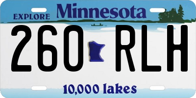 MN license plate 260RLH