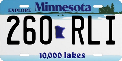 MN license plate 260RLI