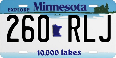 MN license plate 260RLJ