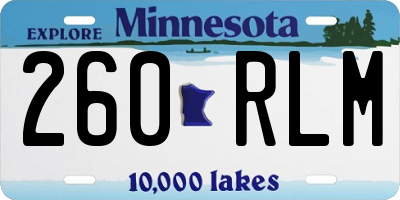 MN license plate 260RLM