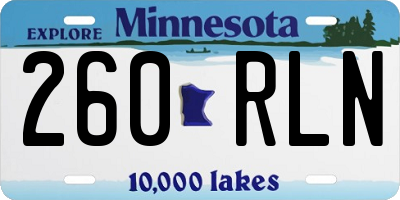 MN license plate 260RLN