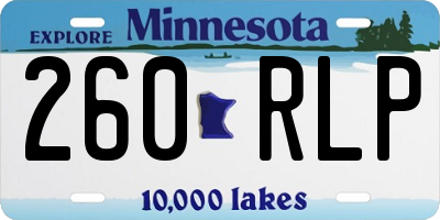 MN license plate 260RLP