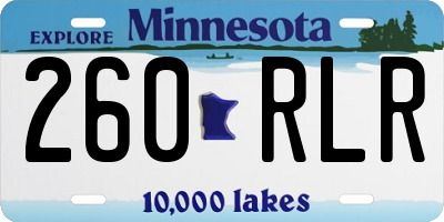 MN license plate 260RLR