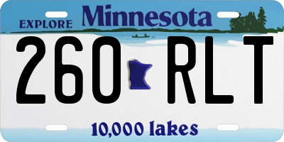 MN license plate 260RLT
