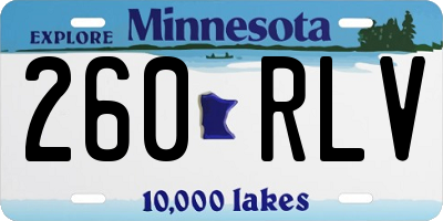 MN license plate 260RLV