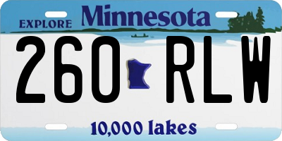 MN license plate 260RLW