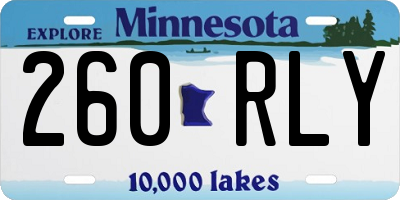 MN license plate 260RLY