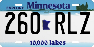 MN license plate 260RLZ