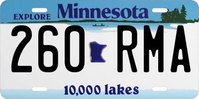 MN license plate 260RMA
