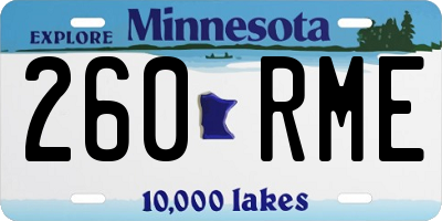 MN license plate 260RME