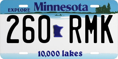 MN license plate 260RMK