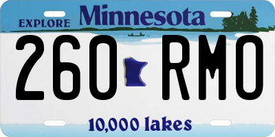 MN license plate 260RMO