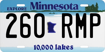 MN license plate 260RMP