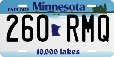 MN license plate 260RMQ