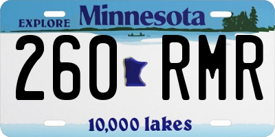 MN license plate 260RMR