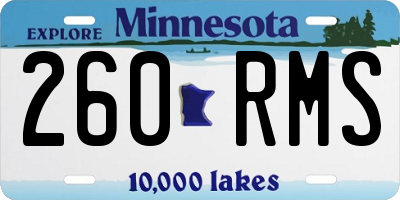 MN license plate 260RMS