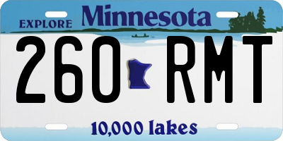 MN license plate 260RMT