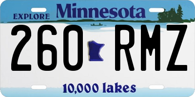MN license plate 260RMZ