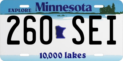 MN license plate 260SEI