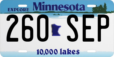 MN license plate 260SEP