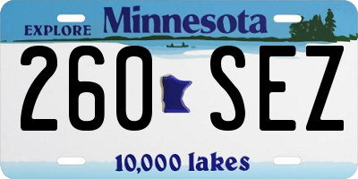 MN license plate 260SEZ
