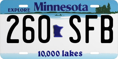 MN license plate 260SFB