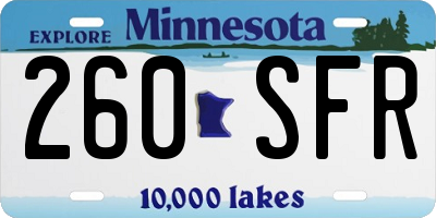 MN license plate 260SFR