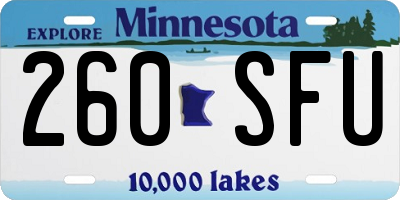 MN license plate 260SFU