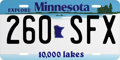 MN license plate 260SFX