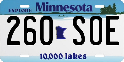 MN license plate 260SOE