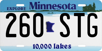 MN license plate 260STG