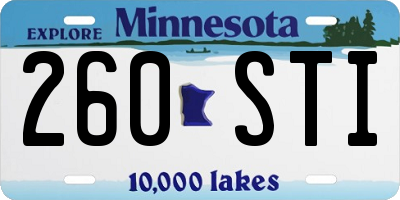 MN license plate 260STI