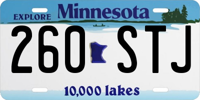 MN license plate 260STJ