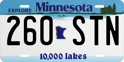 MN license plate 260STN