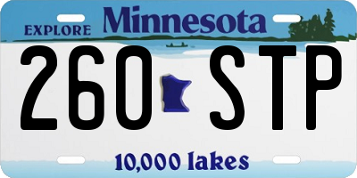 MN license plate 260STP
