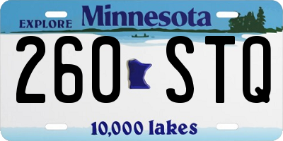 MN license plate 260STQ