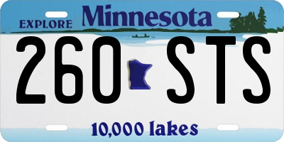 MN license plate 260STS
