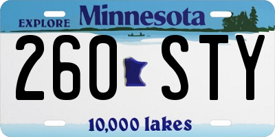 MN license plate 260STY