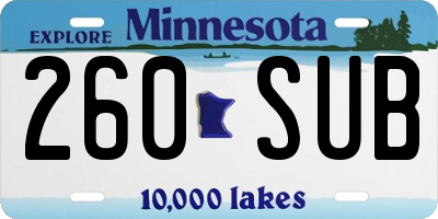 MN license plate 260SUB