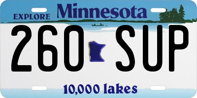 MN license plate 260SUP